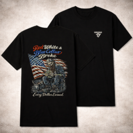 Red White & Blue Collar Broke | Every Dollar Earned T-Shirt | Blue Collar American Tee