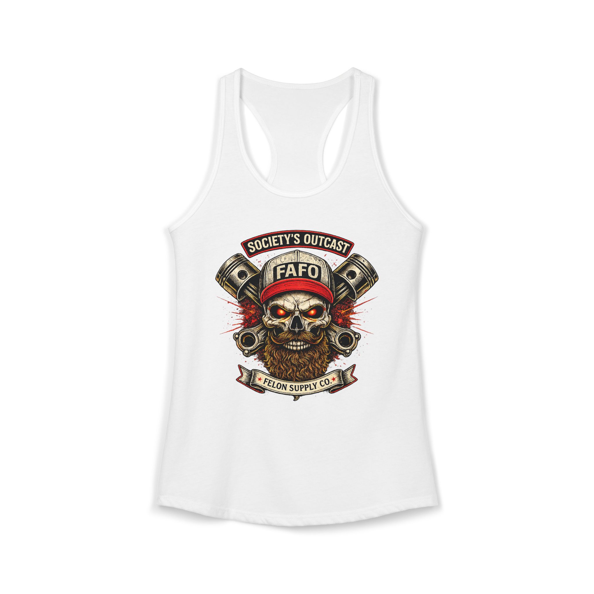 Society's Outcast FAFO Blue Collar Women's Tank Top | Mechanic | Felon Supply Co - Image 4