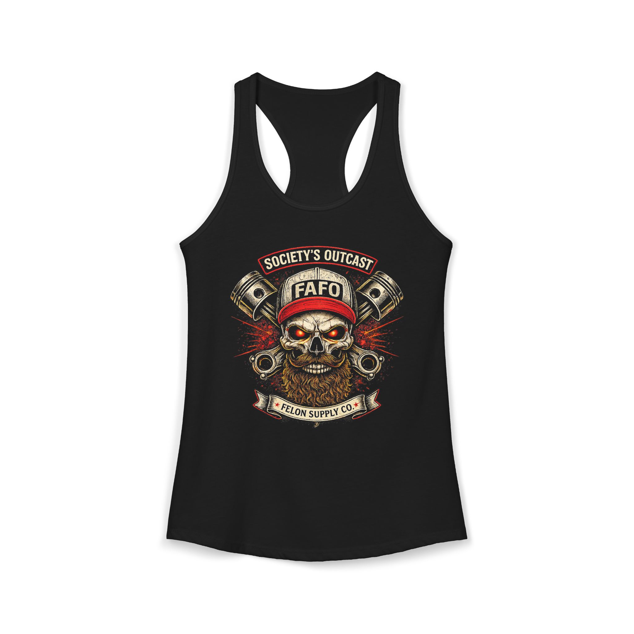 Society's Outcast FAFO Blue Collar Women's Tank Top | Mechanic | Felon Supply Co - Image 2