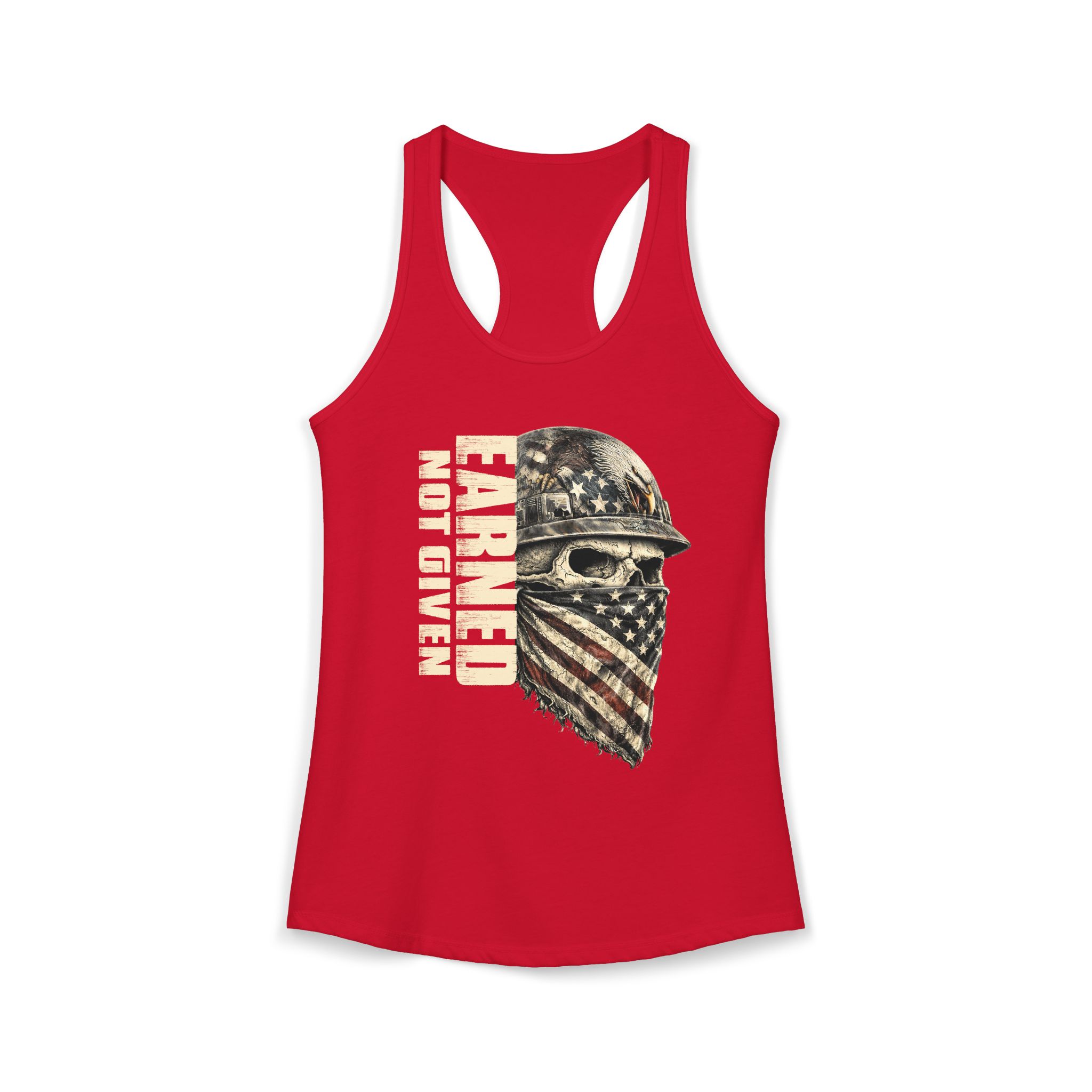 Earned Not Given Patriotic Skull Tank | Blue Collar Girl | Felon Supply Co - Image 4