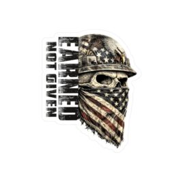 Earned Not Given Patriotic Skull | Blue Collar Hard Hat Decal | Felon Supply Co