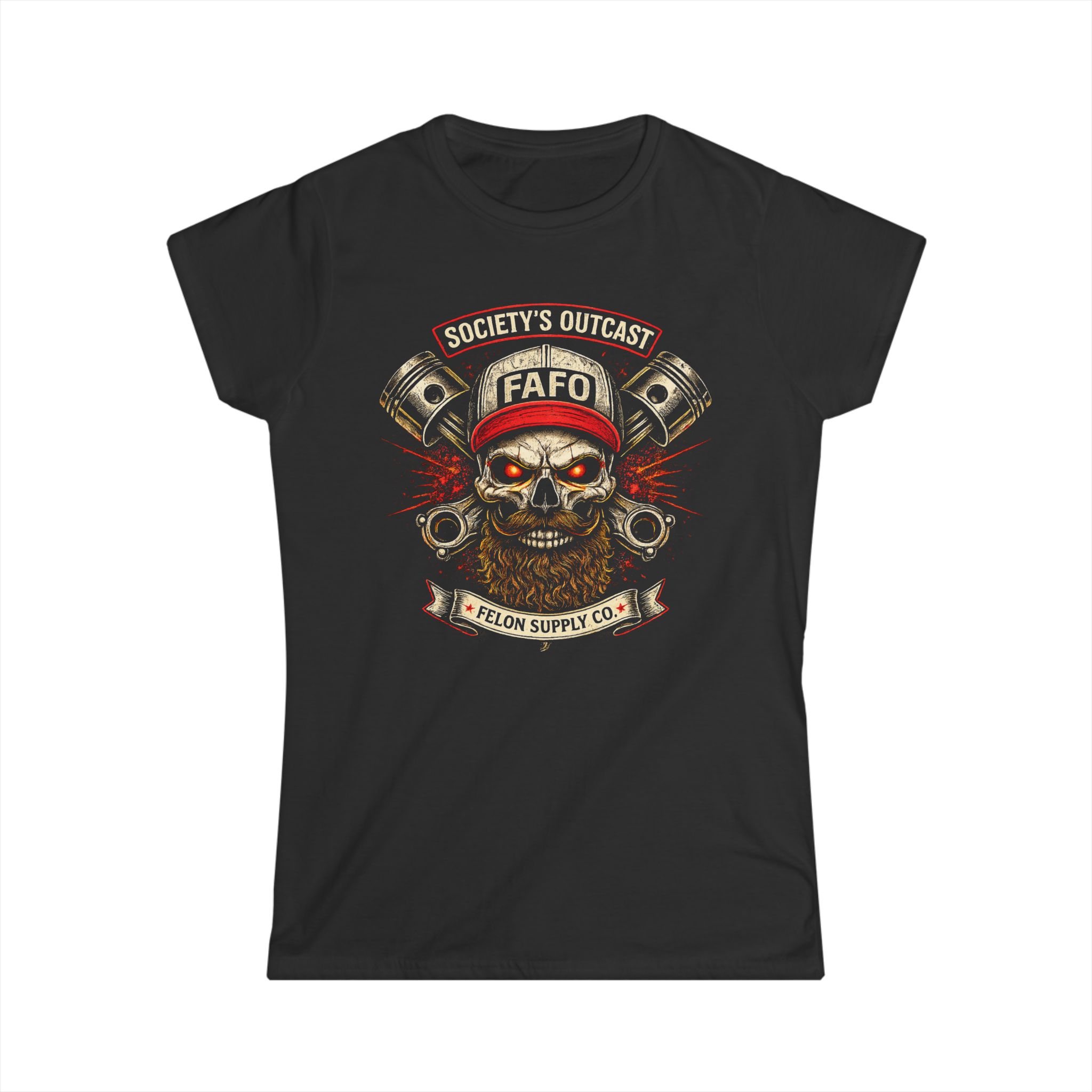 Society's Outcast FAFO Blue Collar Women's T-Shirt | Mechanic Tee | Felon Supply Co - Image 2