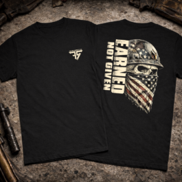 Earned Not Given | Patriotic Blue Collar Skull Tee | Felon Supply Co