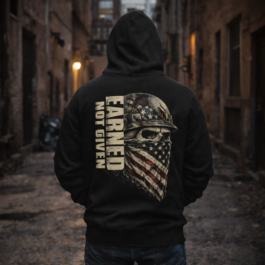 Earned Not Given | Blue Collar Skull Hoodie | Felon Supply Co