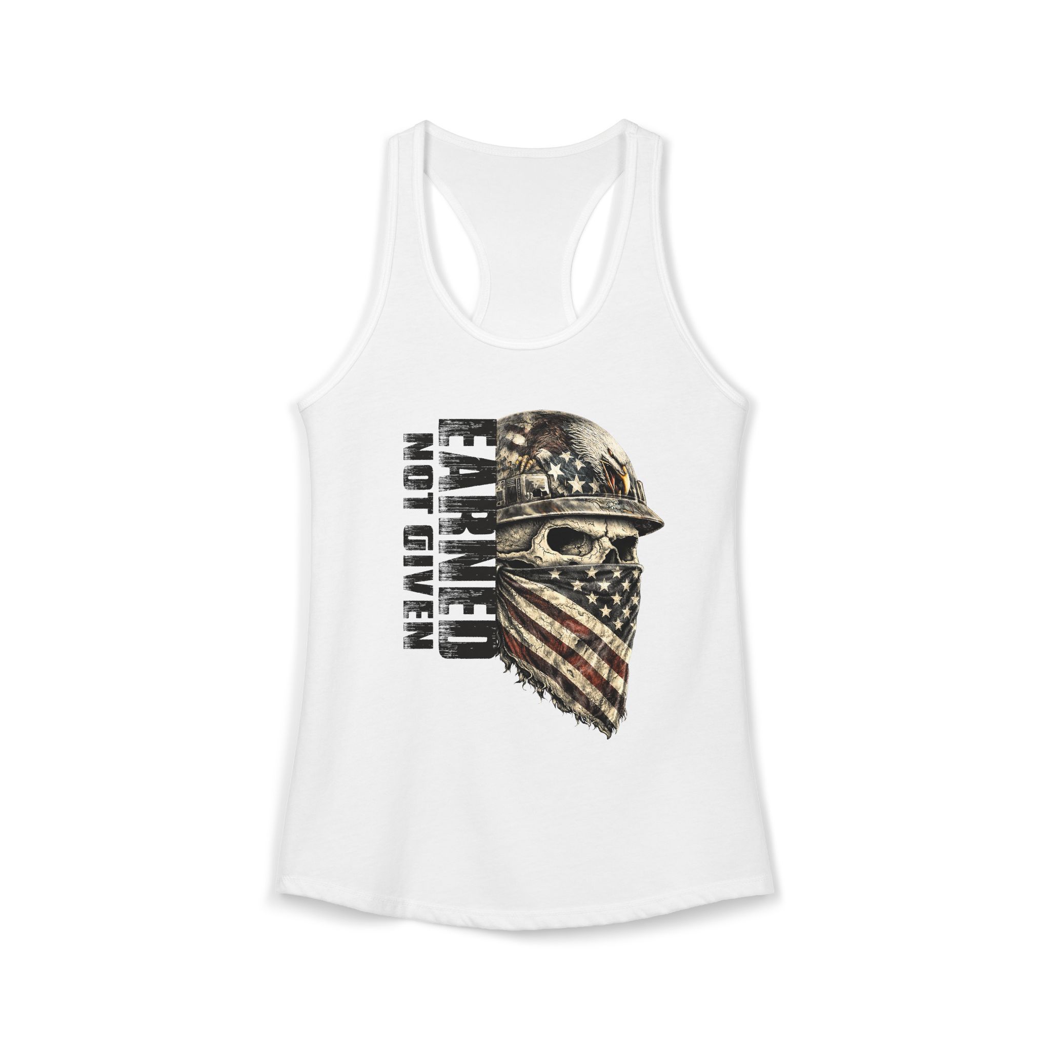 Earned Not Given Patriotic Skull Tank | Blue Collar Girl | Felon Supply Co - Image 3