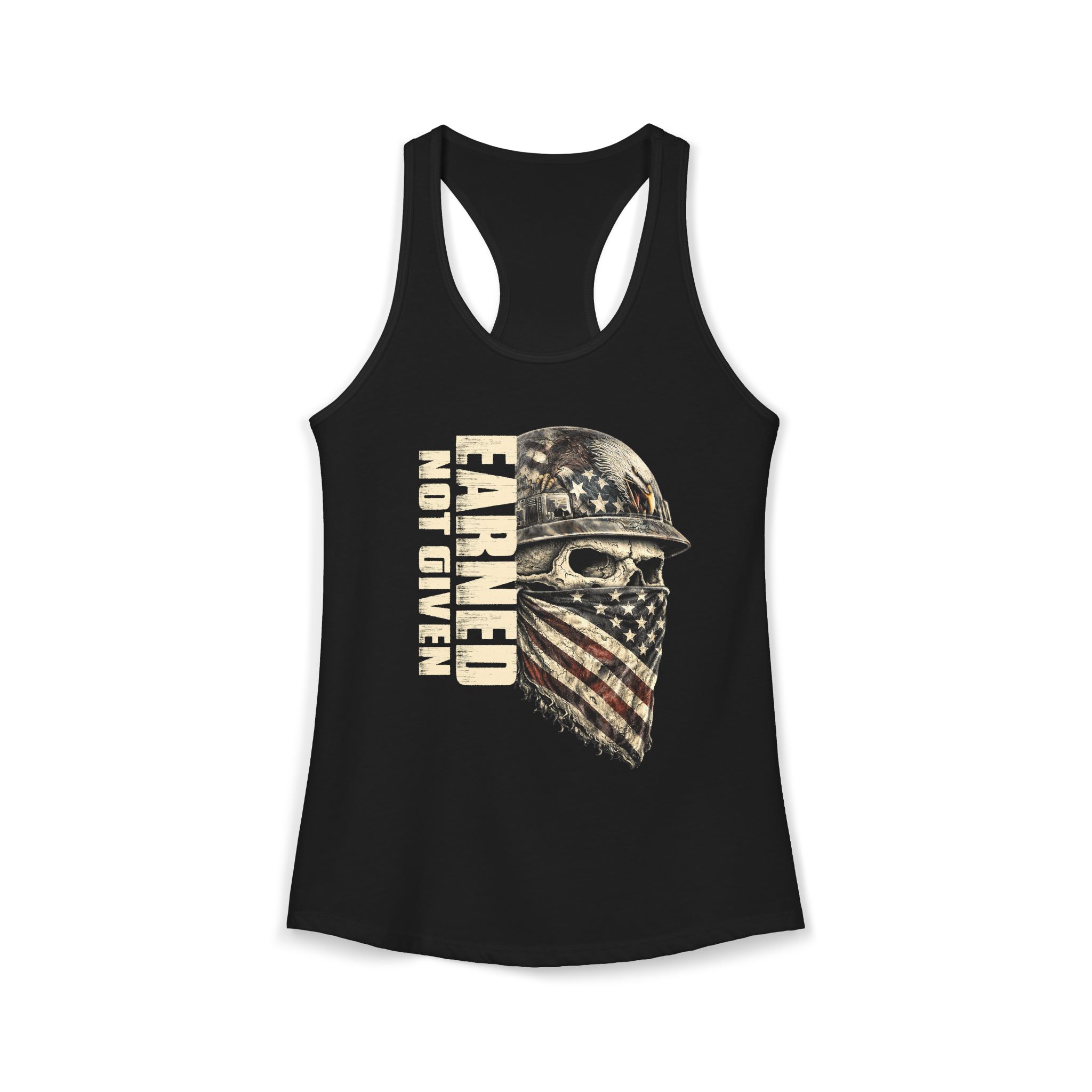 Earned Not Given Patriotic Skull Tank | Blue Collar Girl | Felon Supply Co - Image 2
