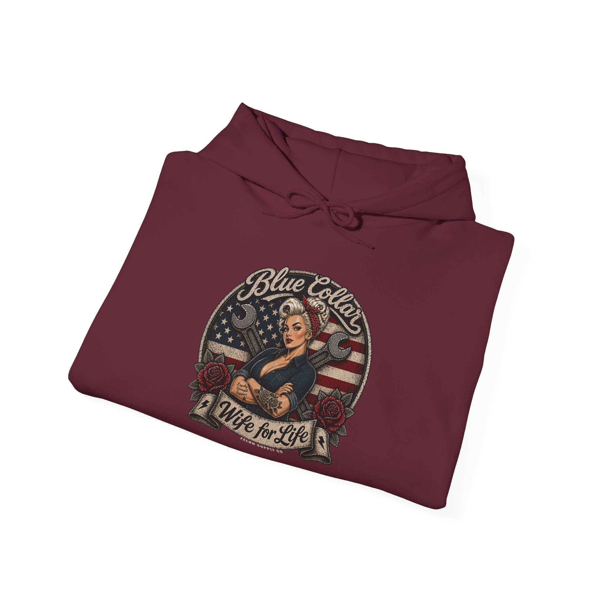 Blue Collar Wife For Life Hoodie | Built on Loyalty | Felon Supply Co - Image 6