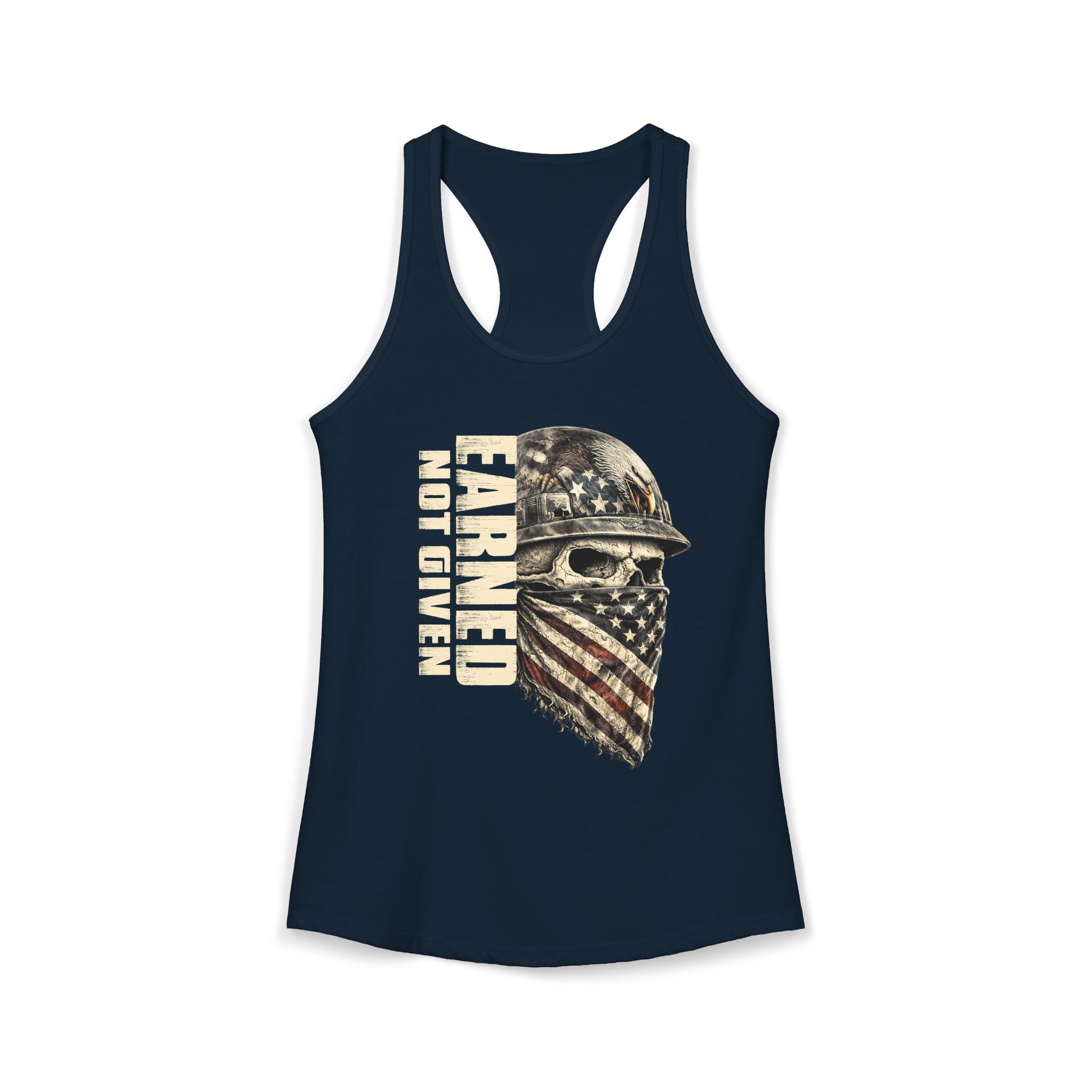Earned Not Given Patriotic Skull Tank | Blue Collar Girl | Felon Supply Co - Image 5