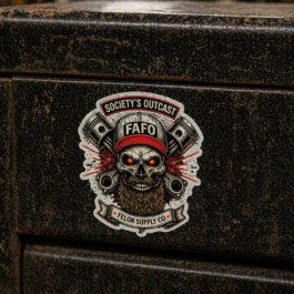 Society’s Outcast Blue Collar Hard Hat Decal | FAFO Toolbox Sticker | Felon Supply Co